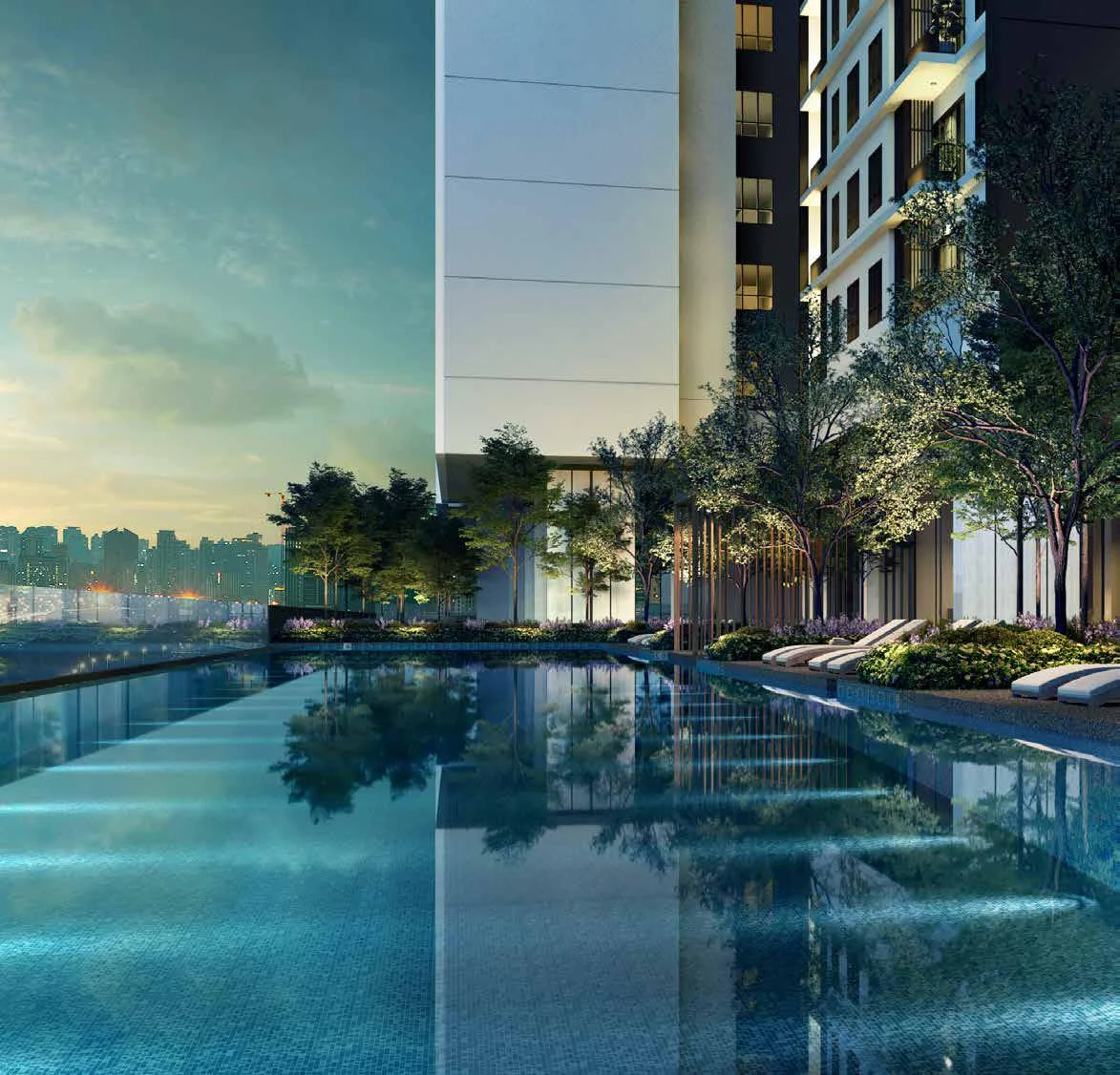 Artist's impression of the 50m Lap Pool at Aras Residences