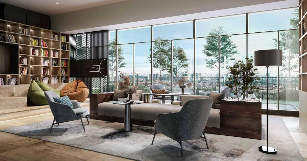 Artist's impression of the Reading Room at Aras Residences