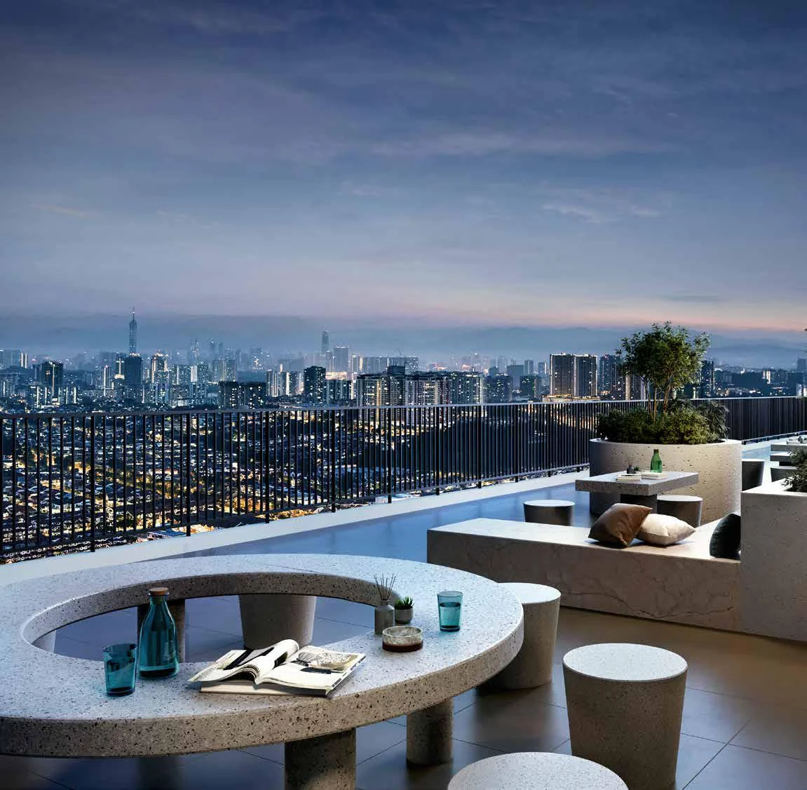 Artist's impression of the Sky Terrace at Aras Residences