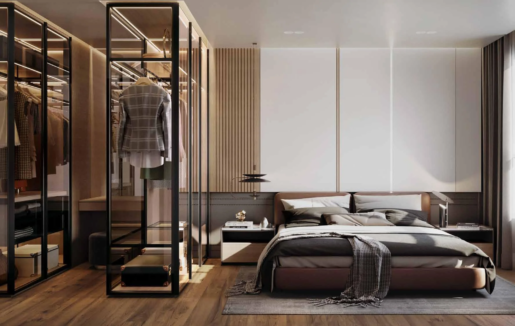 Artist's impression of the master bedroom, Type B unit at Aras Residences